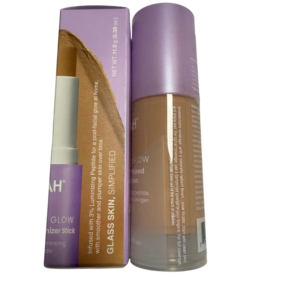 JOAH Crystal Glow Peptide-Infused Foundation and Tinted Luminizer Stick